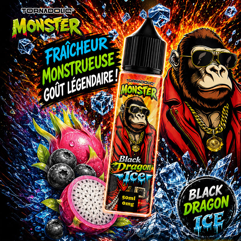Black Dragon Ice (Blackcurrant Dragon Fruit Ice) 0mg 50ml - Monster by Tornadoliq